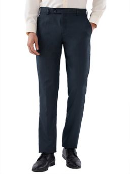 Park Avenue - Blue Mid Waist Polyester Blend Trouser