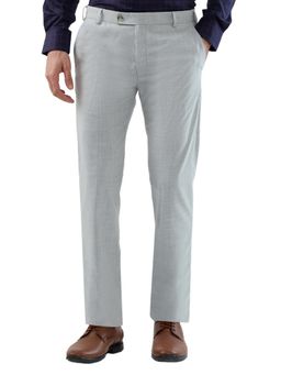 Park Avenue - Grey Mid Waist Polyester Blend Trouser