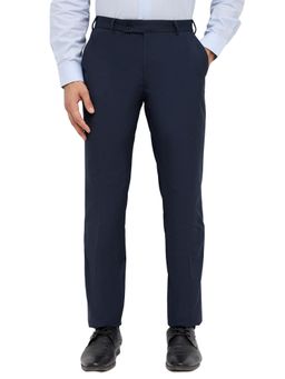 Park Avenue - Blue Mid Waist Polyester Blend Trouser