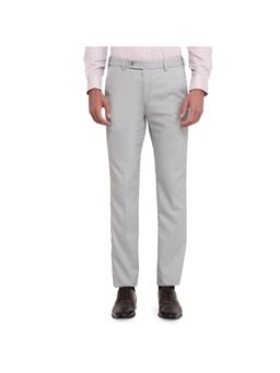 Park Avenue - Grey Mid Waist Polyester Blend Trouser