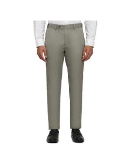 Park Avenue - Grey Mid Waist Polyester Blend Trouser