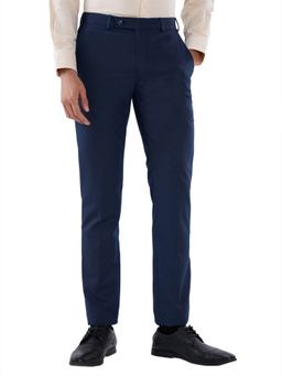Park Avenue - Blue Mid Waist Polyester Blend Trouser
