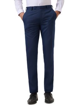 Park Avenue - Blue Mid Waist Polyester Blend Trouser