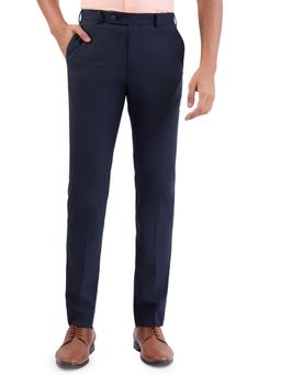 Park Avenue - Blue Mid Waist Polyester Blend Trouser