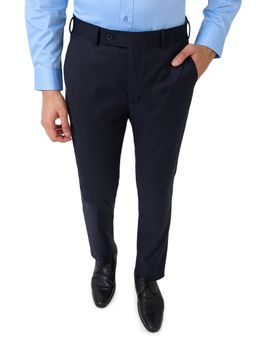 Park Avenue - Blue Mid Waist Wool Blend Trouser