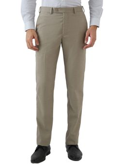 Park Avenue - Beige Mid Waist Polyester Blend Trouser