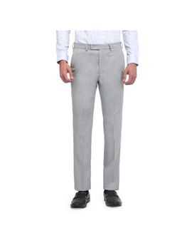 Park Avenue - Grey Mid Waist Polyester Blend Trouser