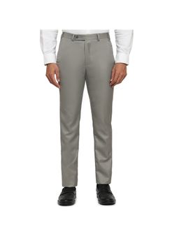 Park Avenue - Grey Mid Waist Polyester Blend Trouser