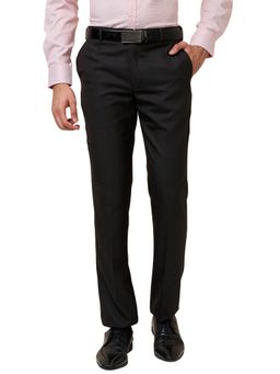 Park Avenue - Black Mid Waist Polyester Blend Trouser