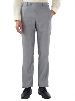 Park Avenue - Grey Mid Waist Polyester Blend Trouser
