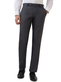 Park Avenue - Grey Mid Waist Polyester Blend Trouser