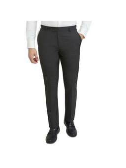 Park Avenue - Grey Mid Waist Polyester Blend Trouser