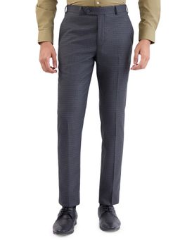 Park Avenue - Blue Mid Waist Polyester Blend Trouser