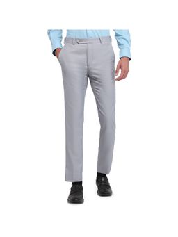 Park Avenue - Grey Mid Waist Polyester Blend Trouser