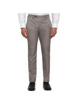 Park Avenue - Grey Mid Waist Polyester Blend Trouser