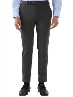 Park Avenue - Grey Mid Waist Polyester Blend Trouser