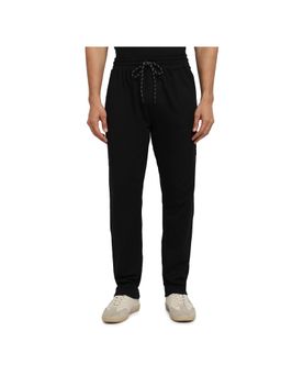 Park Avenue - Regular Fit Solid Black Trackpant