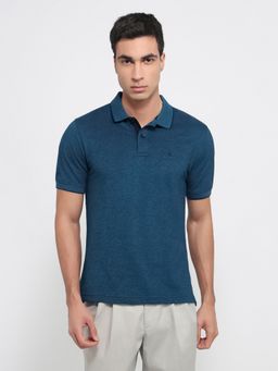 Raymond - Slim Fit Solid Blue T-Shirt