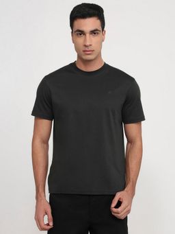 Raymond - Regular Fit Solid Dark Grey T-Shirt