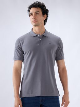 Raymond - Slim Fit Solid Dark Grey T-Shirt