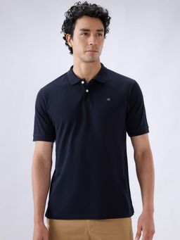 Raymond - Slim Fit Solid Black T-Shirt