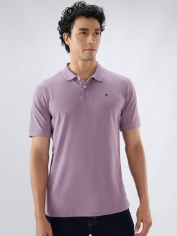 Raymond - Slim Fit Solid Dark Purple T-Shirt