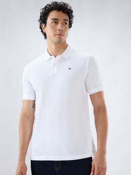 Raymond - Slim Fit Solid White T-Shirt