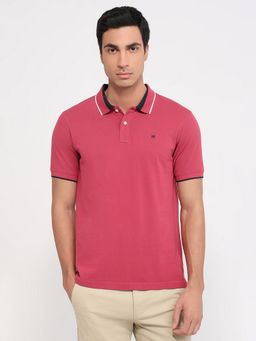 Raymond - Slim Fit Solid Medium Pink T-Shirt
