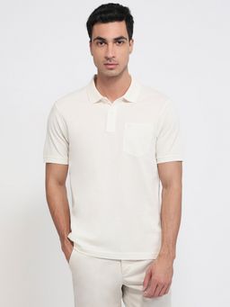 Raymond - Regular Fit Solid Light Brown T-Shirt