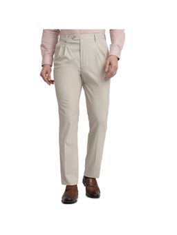 Raymond - Grey Mid Waist Polyester Blend Trouser