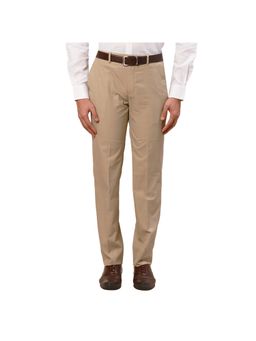Raymond - Men's Contemporary Fit Solid Medium Brown Trouser