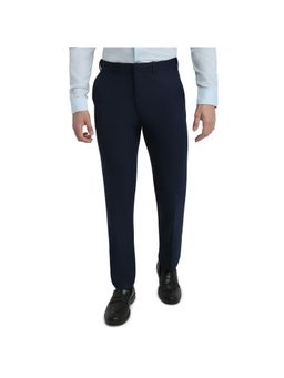 Raymond - Men's Contemporary Fit Solid/Plain Dark Blue Trouser