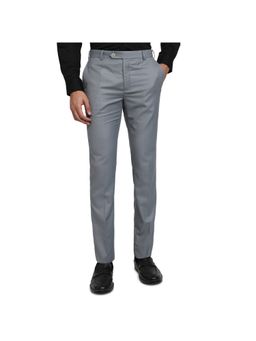 Raymond - Men's Slim Fit Solid/Plain Medium Grey Trouser