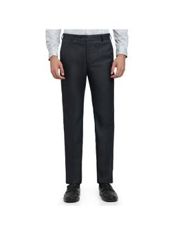 Raymond - Men's Slim Fit Self Design Dark Blue Trouser