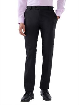 Raymond - Men's Slim Fit Solid Black Trouser