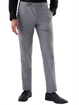 Raymond - Men's Slim Fit Solid Dark Grey Trouser