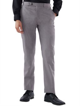 Raymond - Men's Regular Fit Solid Grey Trouser