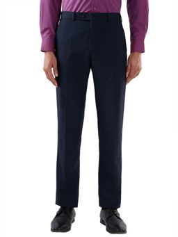 Raymond - Men's Regular Fit Solid Dark Blue Trouser