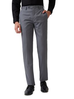 Raymond - Men's Regular Fit Plain Dark Grey Trouser