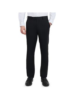 Raymond - Men's Regular Fit Solid Black Trouser