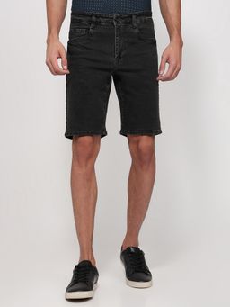 Parx - Resort Fit Self Design Black Shorts