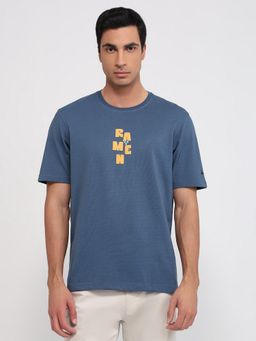 Parx - Oversized Fit Graphic Print Medium Blue T-Shirt
