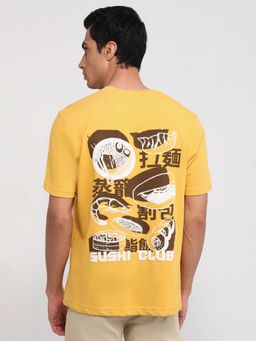 Parx - Oversized Fit Graphic Print Medium Yellow T-Shirt