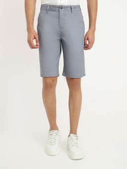 Parx - Regular Fit Solid Dark Grey Shorts