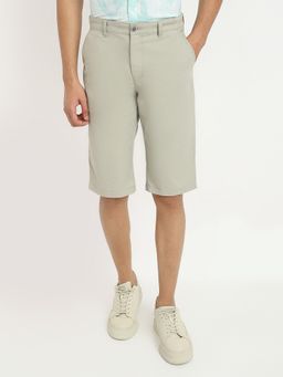 Parx - Regular Fit Medium Beige Solid Shorts