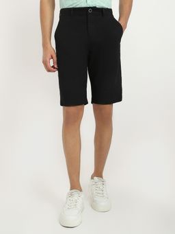 Parx - Regular Fit Black Solid Shorts