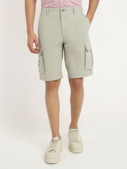 Parx - Regular Fit Solid Medium Grey Shorts