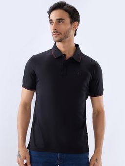 Parx - Black Regular Fit Polo T-Shirt
