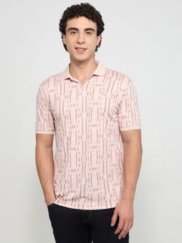 Parx - Red Rayon Blend Printed Polo T-Shirt