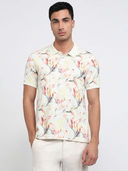 Parx - Men Brown Pure Cotton Printed Polo T-Shirt